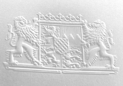 Blindprägung als Wappen